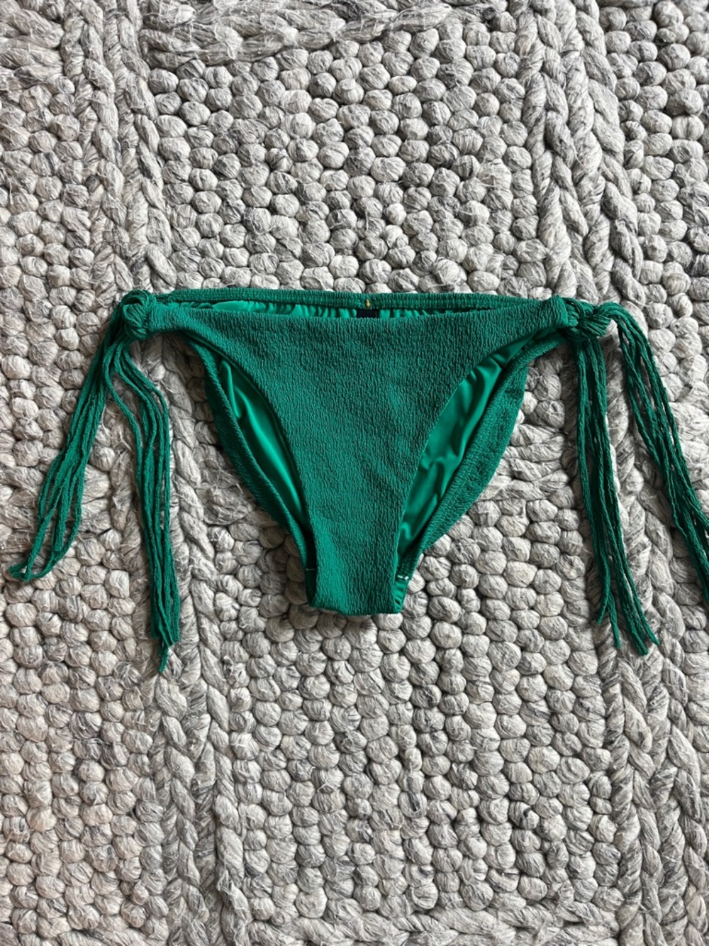 ViX by Paula Hermanny emerald green crinkle side tie bikini bottom